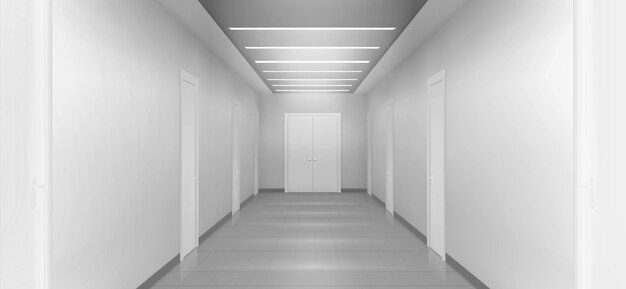 Bureau de la clinique de l'hôpital 3d du couloir vide blanc