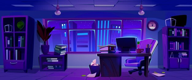 Bureau de l'entreprise la nuit