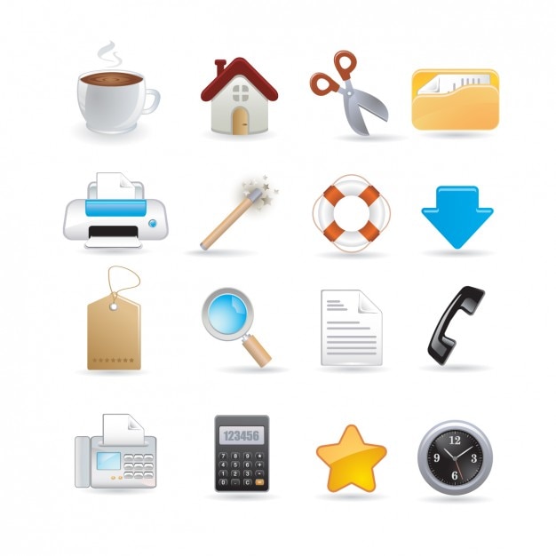 Vecteur gratuit bureau icon set