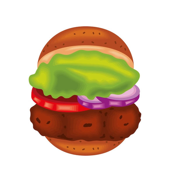 Vecteur gratuit burger gourmet délicieuse illustration isolée