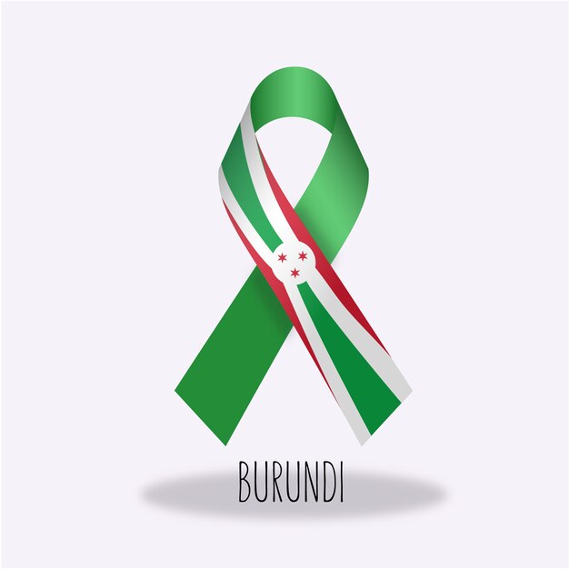 Vecteur gratuit burundi flag ribbon design