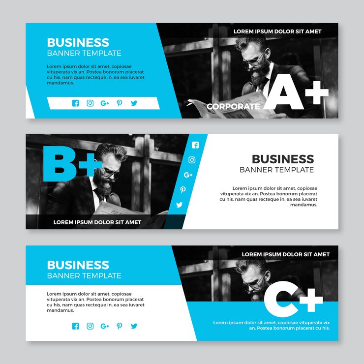 Vecteur gratuit business banner collection