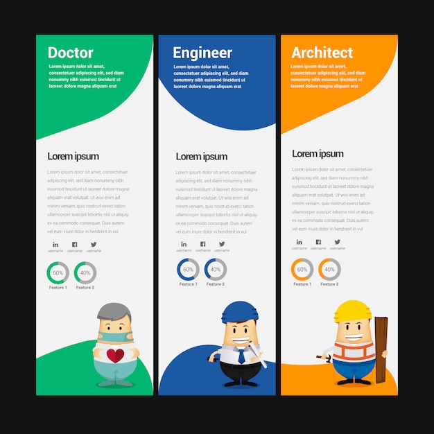 Vecteur gratuit business banner design de personnage