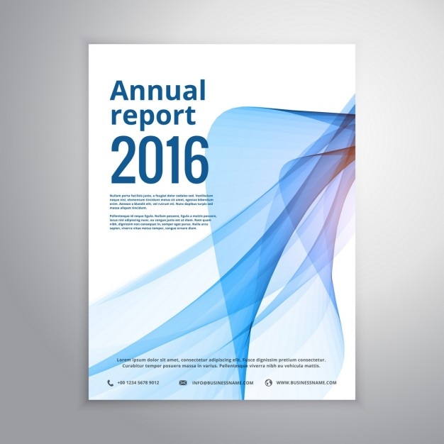 Business Design Rapport Annuel Dépliant Brochure Flyer Avec La Vague Bleue
