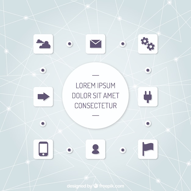 Vecteur gratuit business icons infographie