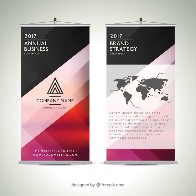 Vecteur gratuit business roll up template in abstract design