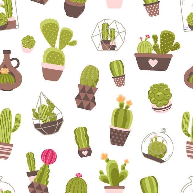 Cactus Seamless Pattern