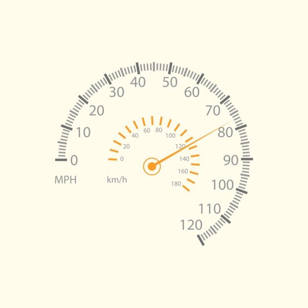 cadran modèle circulaire avec des incréments et une aiguille orange