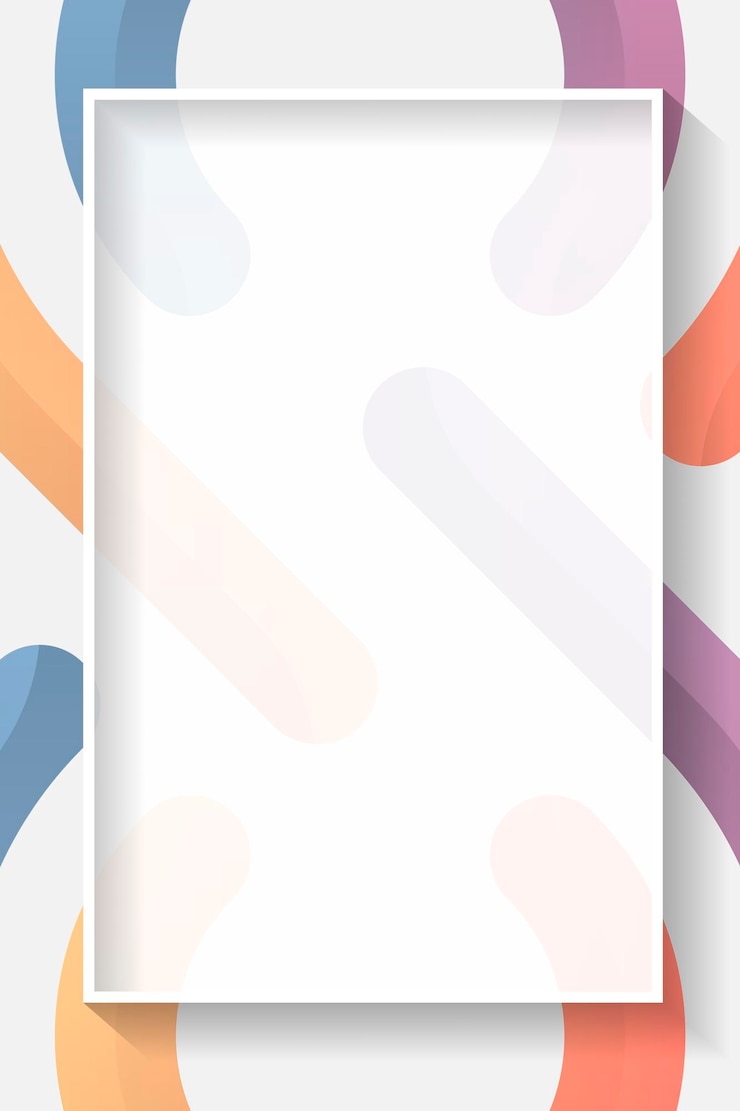 Vecteur gratuit cadre abstrait coloré rectangle blanc