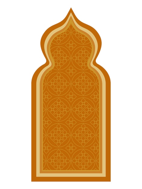 Vecteur gratuit cadre en arc style arabe doré