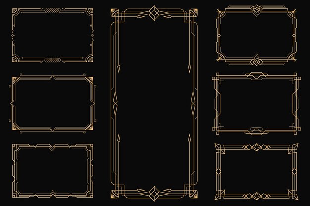 Cadre art déco design plat