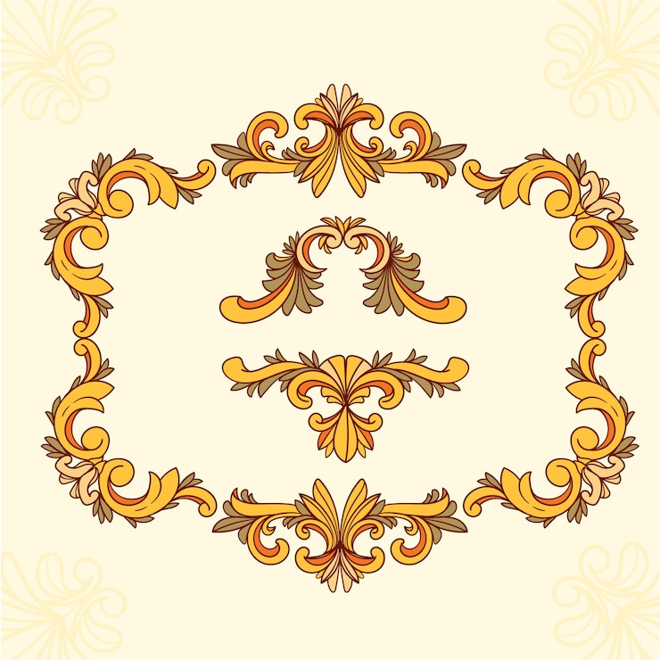 Vecteur gratuit cadre art nouveau dessiné à la main