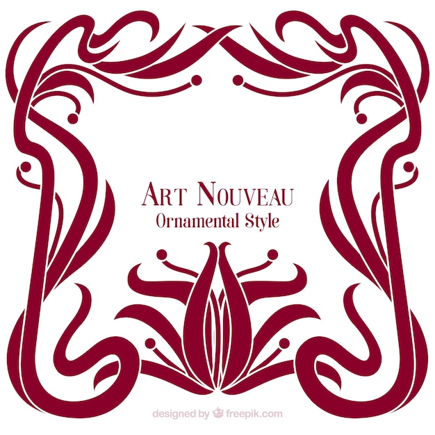 Vecteur gratuit cadre de l'art nouveau florale élégante