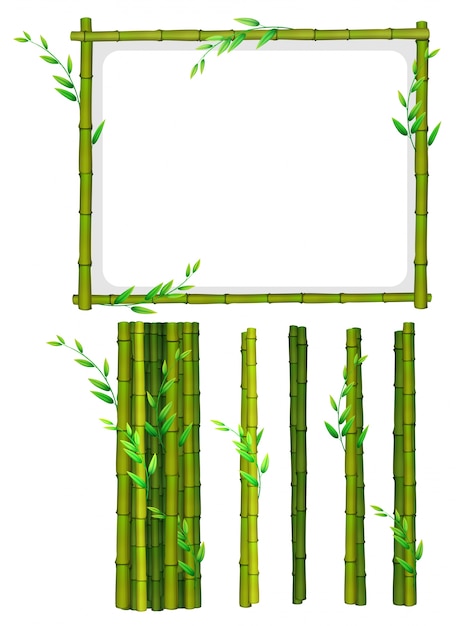 Vecteur gratuit cadre en bambou et bâtonnets de bambou