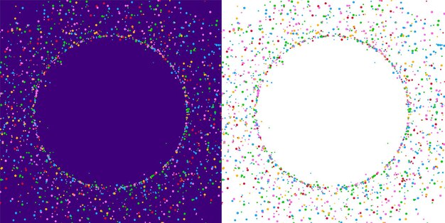 Cadre circulaire de confettis avec espace de texte