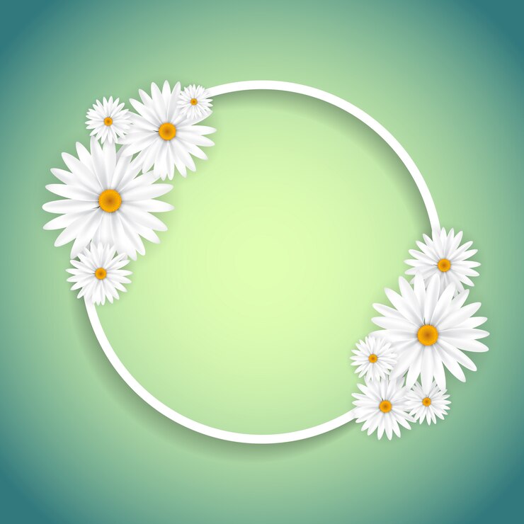 Vecteur gratuit cadre circulaire décoratif avec des marguerites