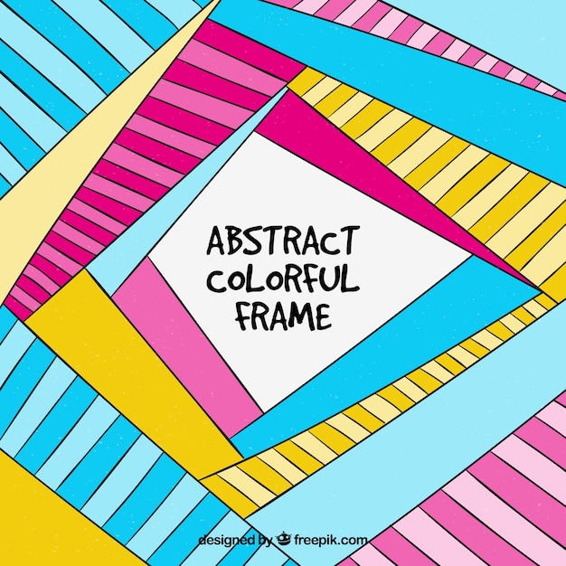Cadre coloré abstrait avec des formes géométriques