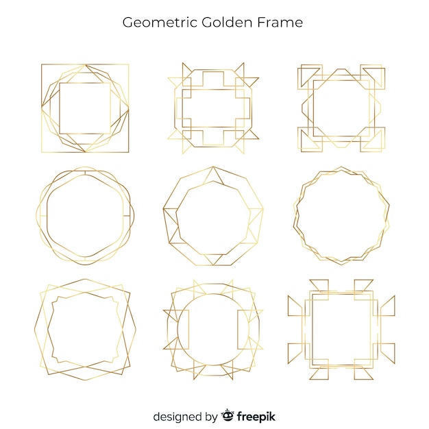 Vecteur gratuit cadre doré géométrique