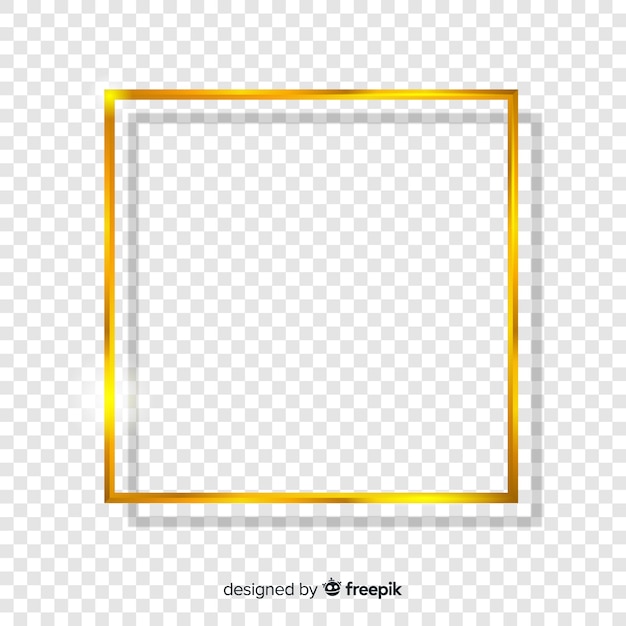 Vecteur gratuit cadre doré réaliste au carré