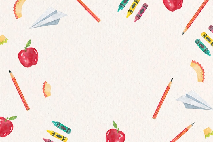 Vecteur gratuit cadre d'éducation d'objets scolaires à l'aquarelle