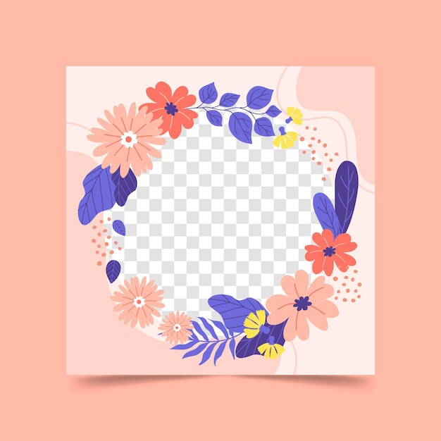 Vecteur gratuit cadre facebook floral dessiné à la main
