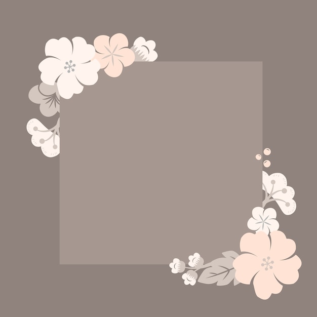 Vecteur gratuit cadre fleurs pastel japonais