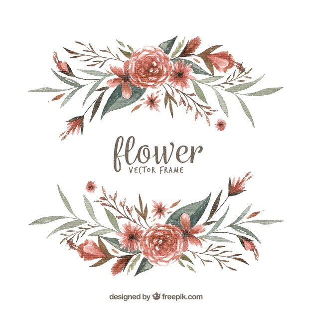 Cadre floral aquarelle avec design artistique