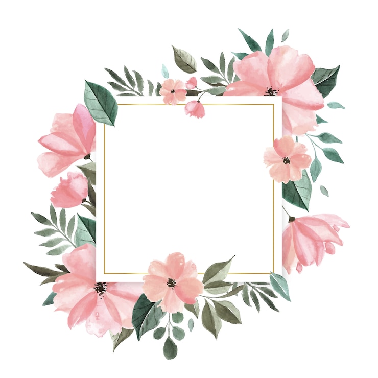 Vecteur gratuit cadre floral à l'aquarelle