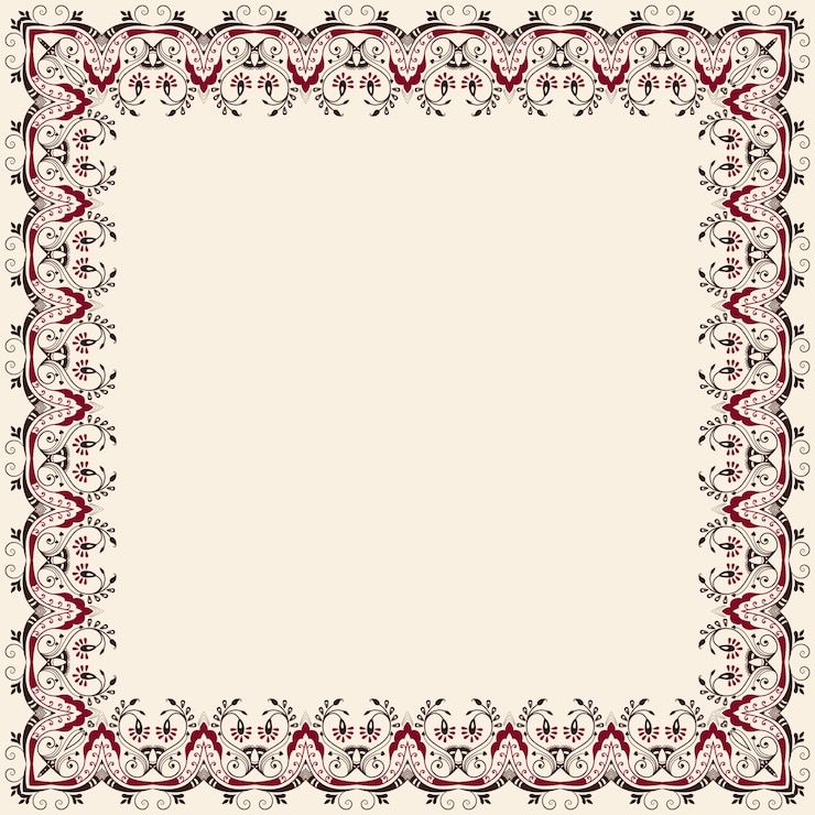 Vecteur gratuit cadre floral carré fin de toile. élément décoratif pour les invitations et les cartes. élément de bordure