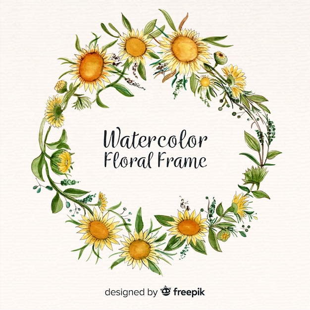 Vecteur gratuit cadre floral créatif au design aquarelle