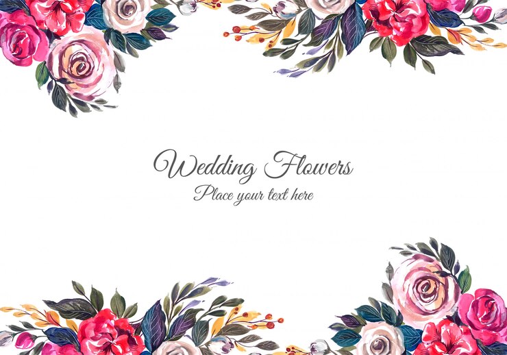 Vecteur gratuit cadre floral décoratif de mariage