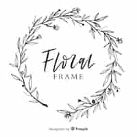 Vecteur gratuit cadre floral dessiné à la main