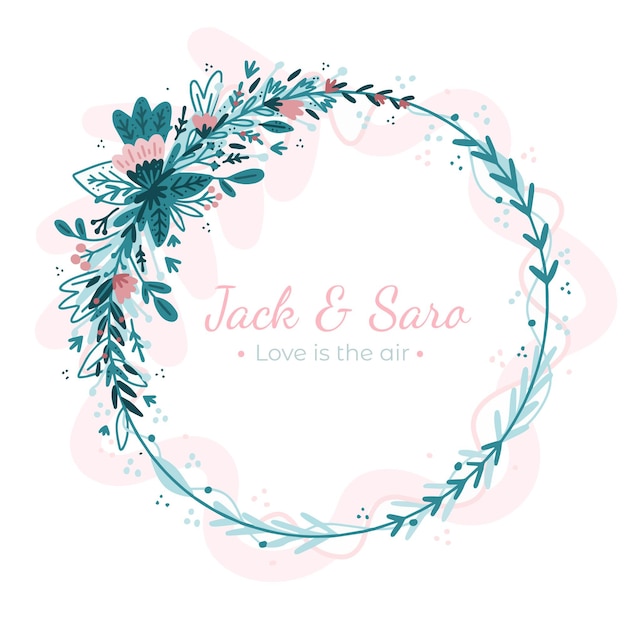 Cadre Floral De Mariage Avec Texte