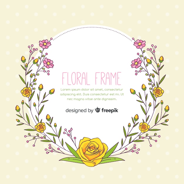 Cadre Floral Printanier Dessiné à La Main