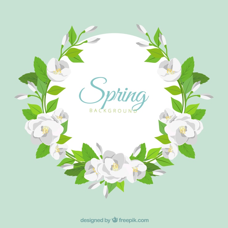 Vecteur gratuit cadre floral printanier