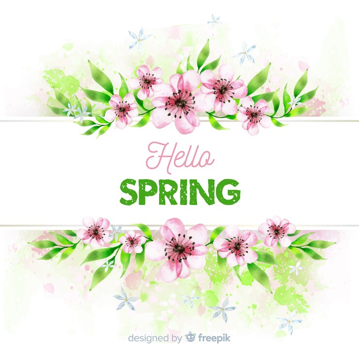 Vecteur gratuit cadre floral de printemps aquarelle