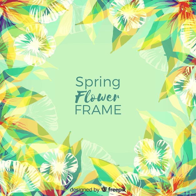 Cadre Floral De Printemps Aquarelle