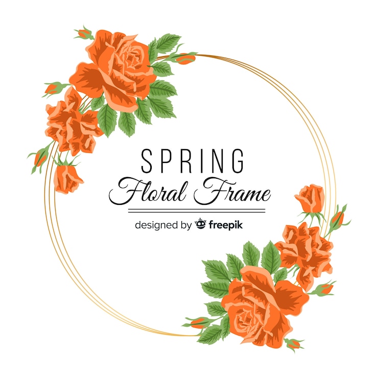 Vecteur gratuit cadre floral de printemps