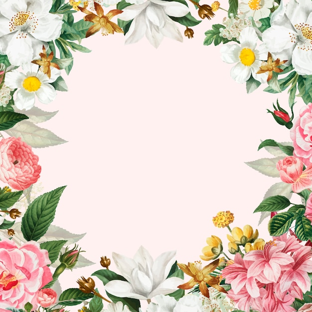 Cadre floral rose