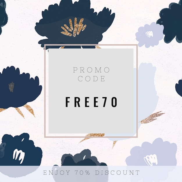 Cadre floral de texte de promotion de vente