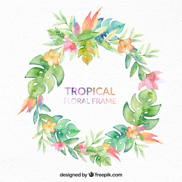 Cadre Floral Tropical