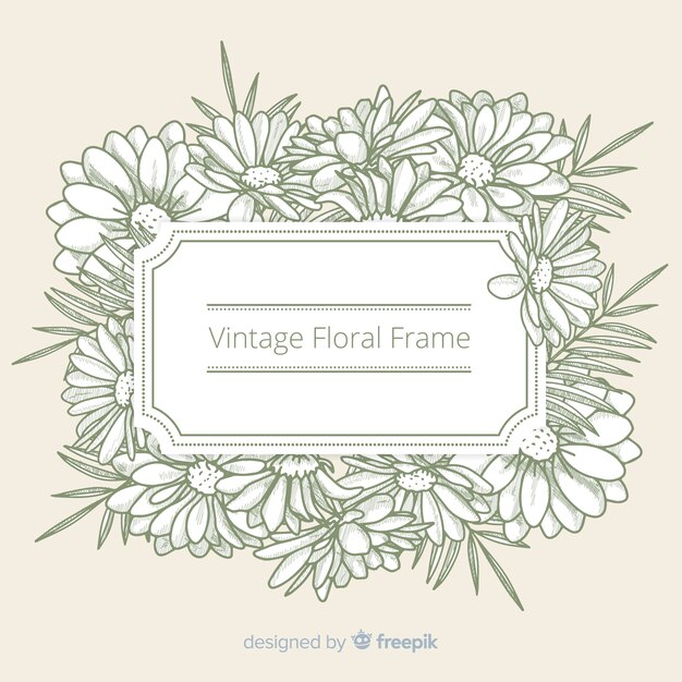 Cadre floral vintage printemps