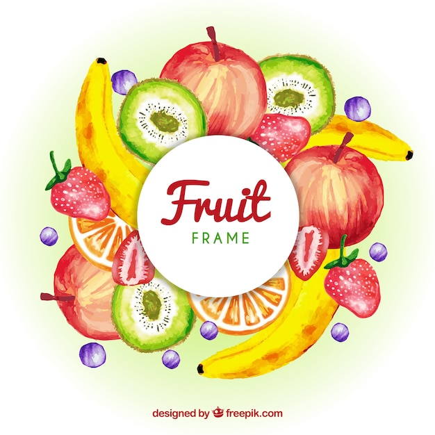 Cadre de fruit aquarelle