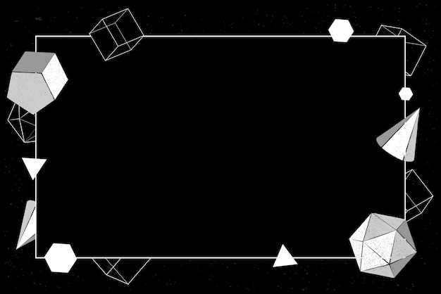 Vecteur gratuit cadre géométrique gris sur vecteur de fond noir