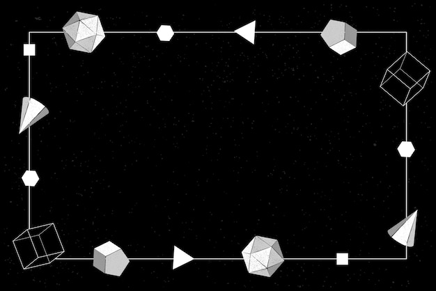 Cadre Géométrique Gris Sur Vecteur De Fond Noir