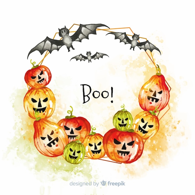 Cadre Halloween Aquarelle Coloré