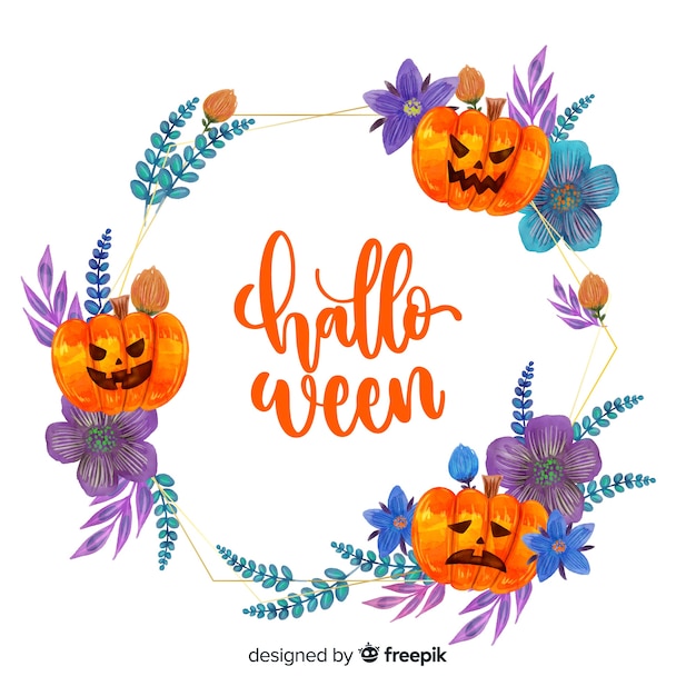 Cadre Halloween Avec Aquarelle