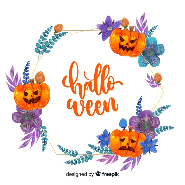 Cadre Halloween avec aquarelle