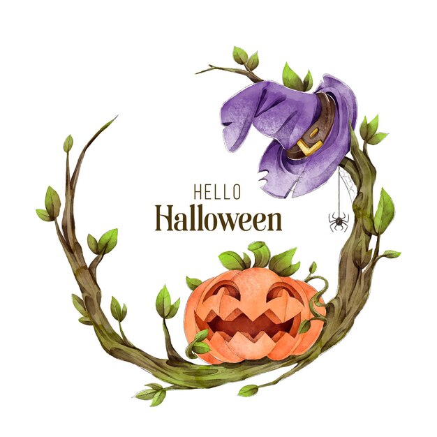 Cadre halloween aquarelle