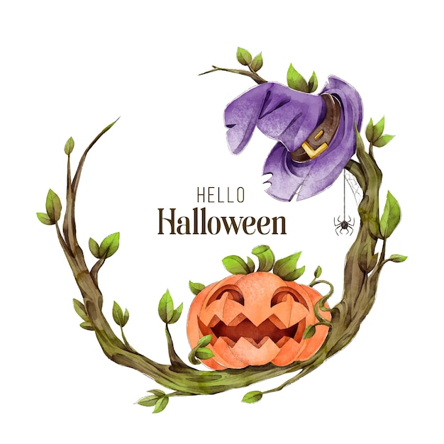 Cadre halloween aquarelle